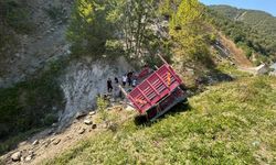 SİNOP'TA FRENİ BOŞALAN KAMYON ŞARAMPOLE UÇTU: 1 ÖLÜ