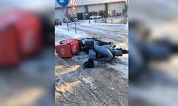 BUZ TUTAN YOLLAR ÖZELLİKLE MOTOKURYELER İÇİN TEHLİKE OLUŞTURUYOR