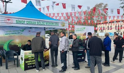 SİNOP’TA VATANDAŞLARA FİDAN DAĞITILDI