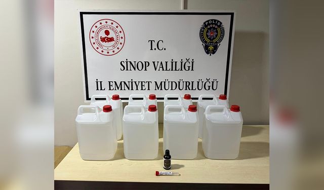 SİNOP’TA 40 LİTRE ETİL ALKOL ELE GEÇİRİLDİ