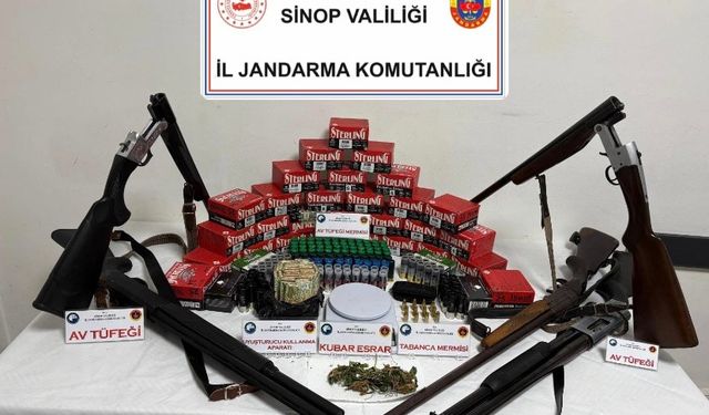 SİNOP’TA UYUŞTURUCU VE SİLAH OPERASYONU
