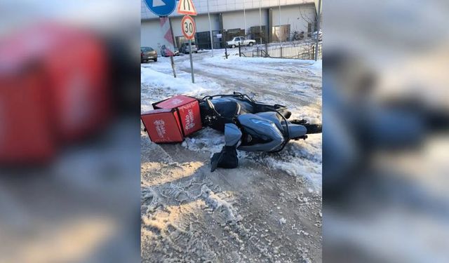 BUZ TUTAN YOLLAR ÖZELLİKLE MOTOKURYELER İÇİN TEHLİKE OLUŞTURUYOR