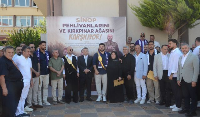 KIRKPINAR BAŞPEHLİVANI ERKAN TAŞ, MEMLEKETİ SİNOP'TA COŞKUYLA KARŞILANDI