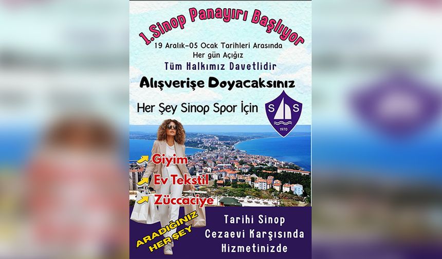 SİNOPSPOR İÇİN PANAYIR DÜZENLENECEK